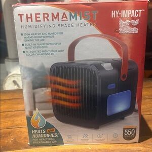 Humidifying Space Heater - Black and Red